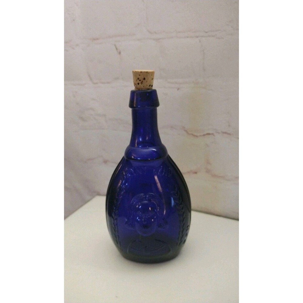 Wheaton Cobalt Blue Glass Jenny Lind Swedish Nightingale 5.5" Bottle